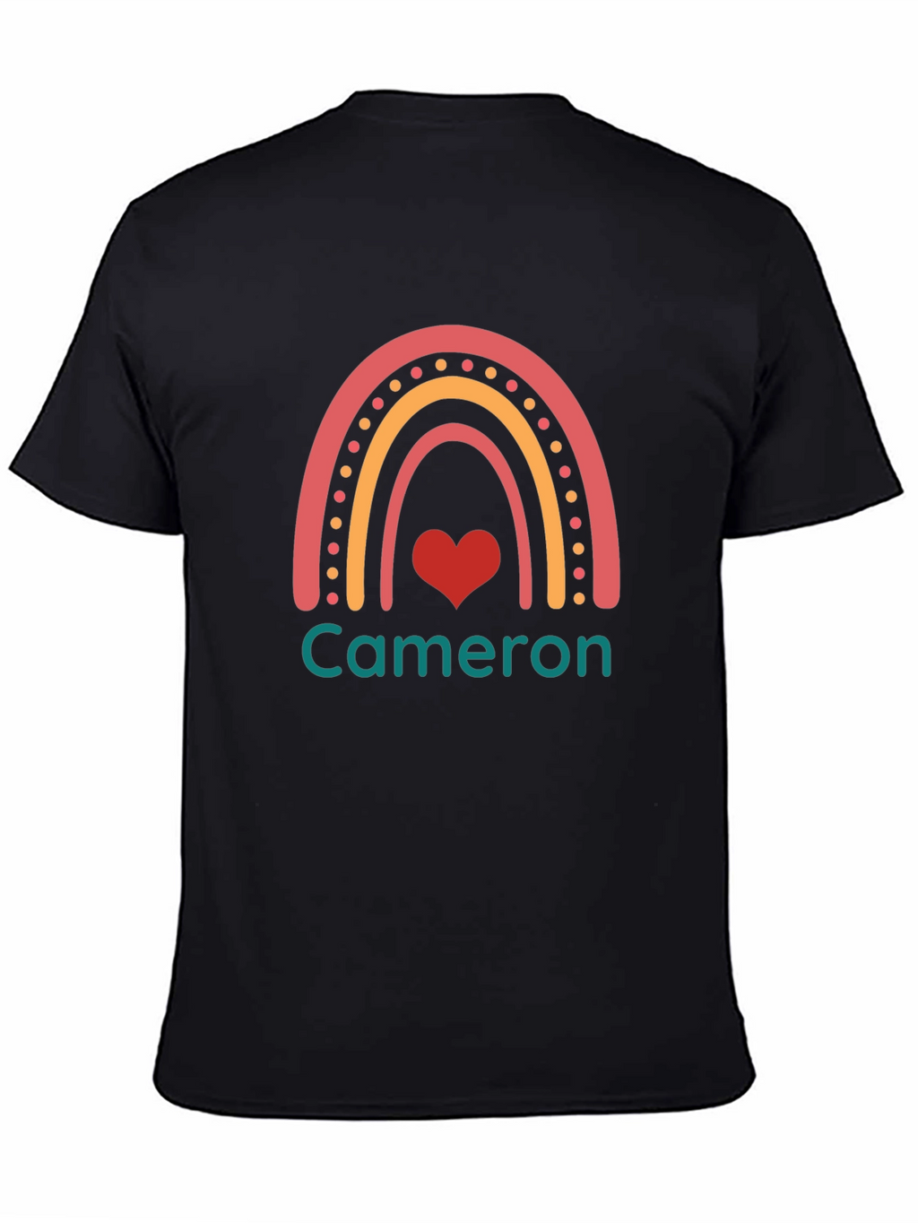 Personalized Cameron Rainbow Heart T-Shirt